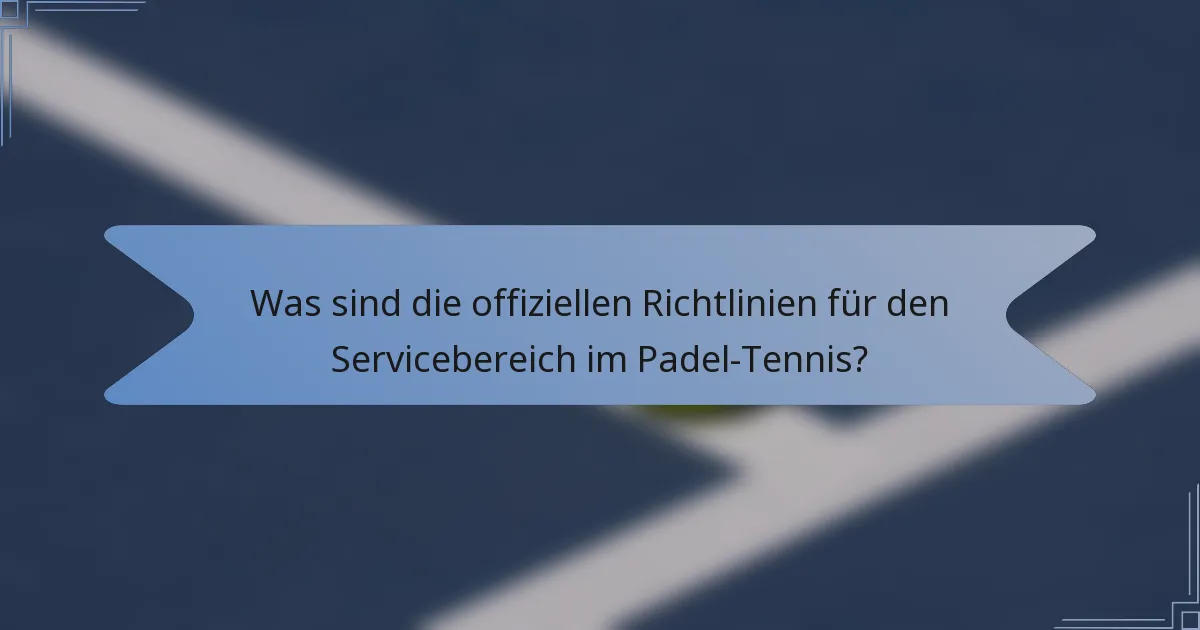 Was sind die offiziellen Richtlinien für den Servicebereich im Padel-Tennis?