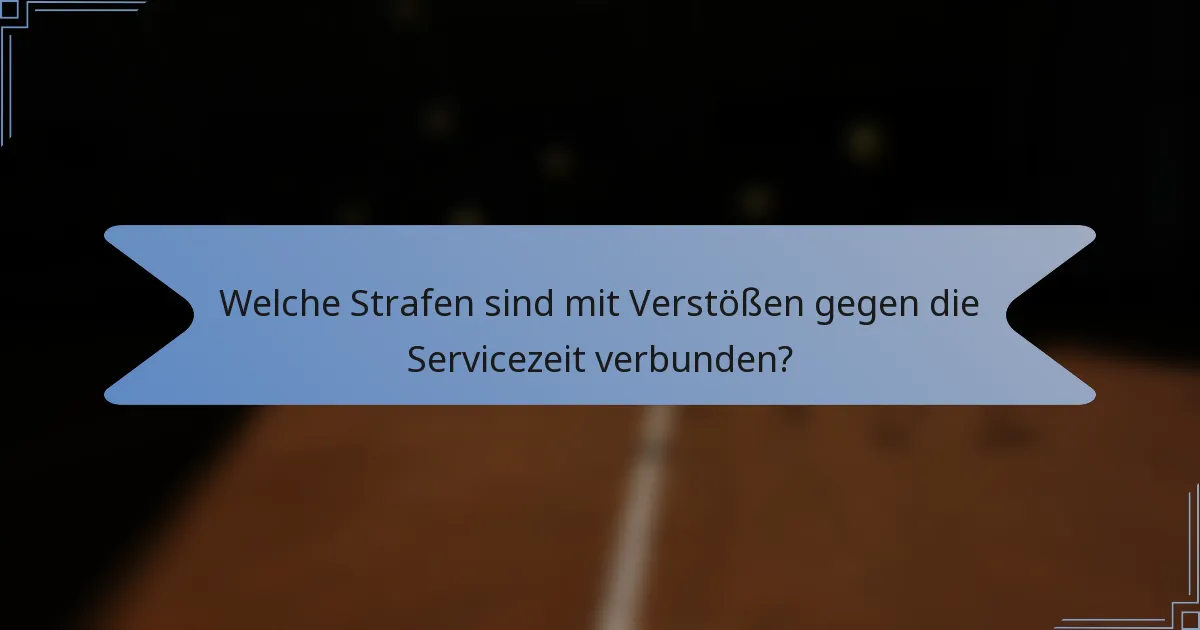 Welche Strafen sind mit Verstößen gegen die Servicezeit verbunden?