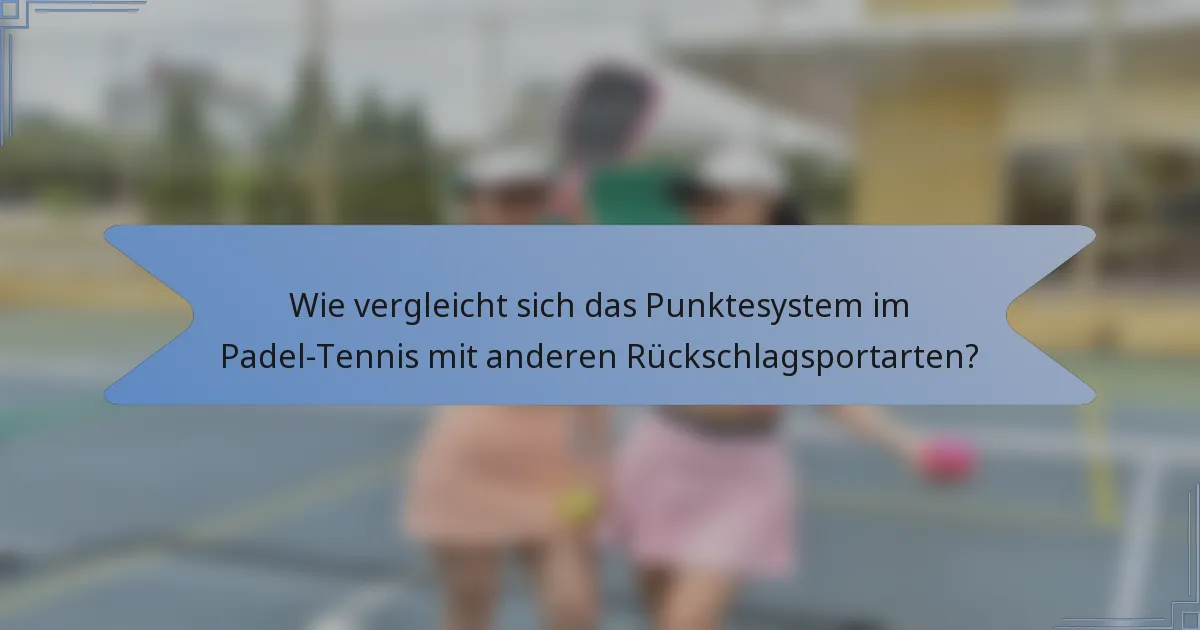 Wie vergleicht sich das Punktesystem im Padel-Tennis mit anderen Rückschlagsportarten?